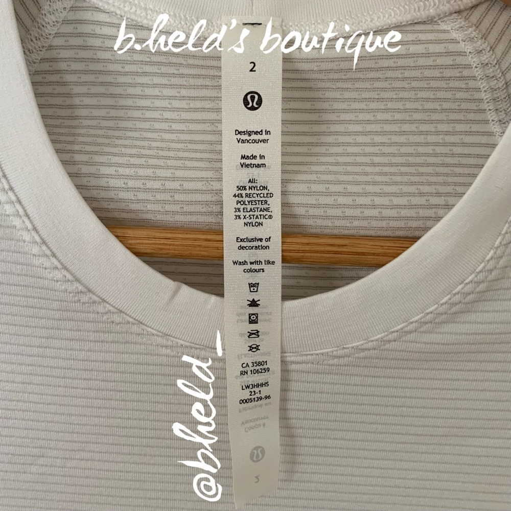 lululemon Swiftly Tech Short Sleeve Shirt 2.0 in White/White Size 2 New NWT - Picture 7 of 12